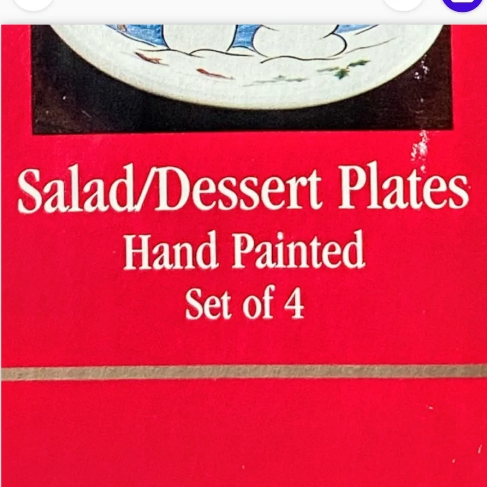 NIB Make the Season Bright Hand Painted 8” Salad/Dessert Plates - Picture 8 of 14